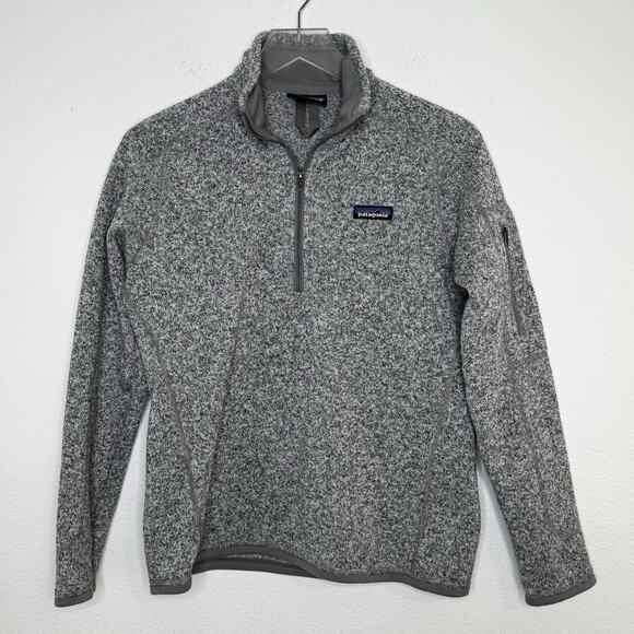 Patagonia Womens Better Sweater Size M Gray 1/4 Zip Pullover Outdoor Sports - Picture 1 of 12